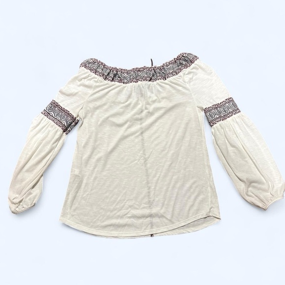 White House Black Market Cream and Brown Blouse small - Picture 2 of 5